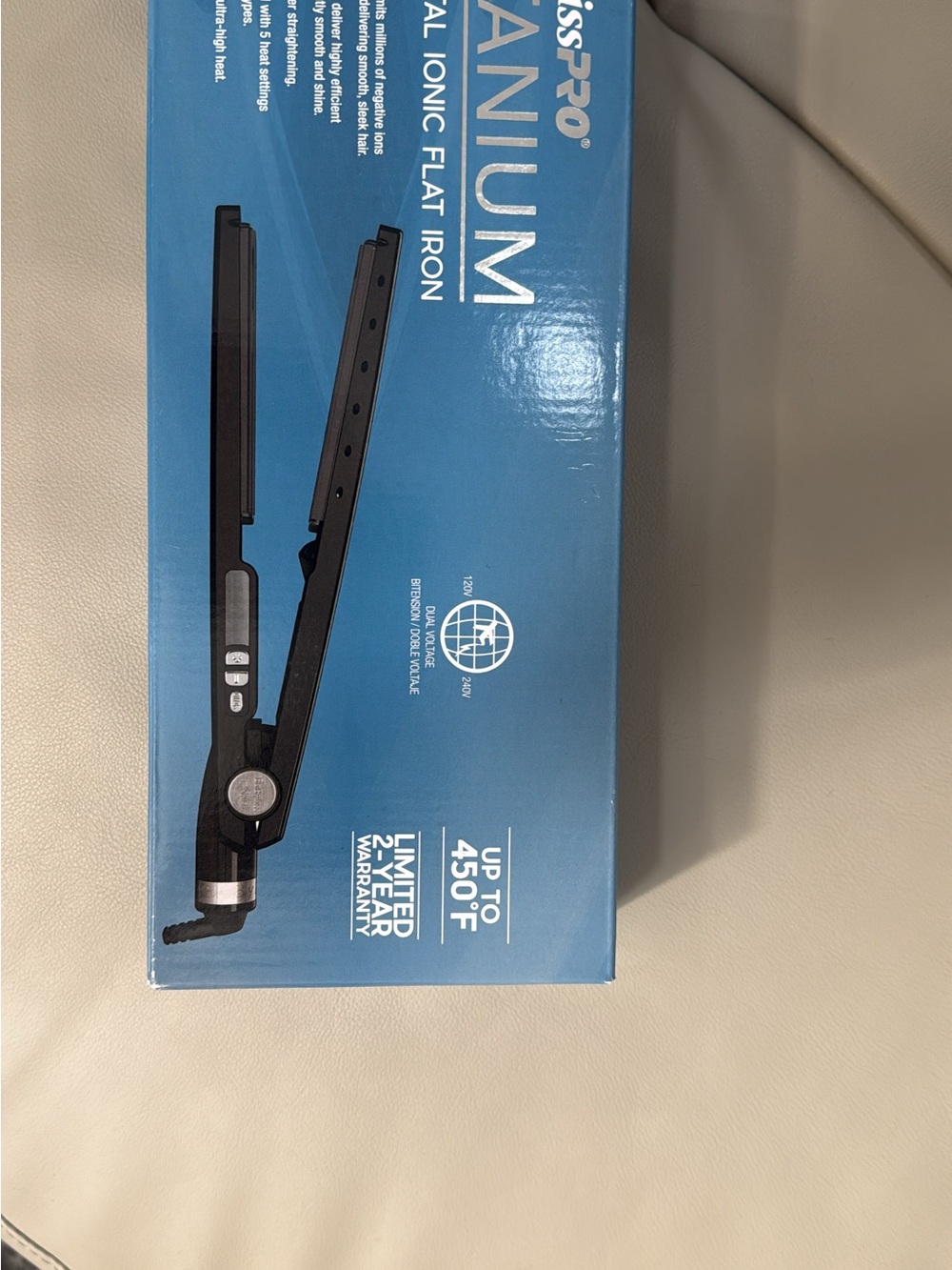 KissPro Titanium Professional Ionic Flat Iron - Black